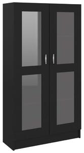 Vitrine Cabinet Black 82.5x30.5x150 cm Engineered Wood