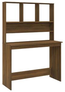Desk with Shelves Brown Oak 110x45x157 cm Engineered Wood