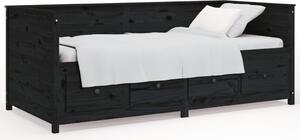 Day Bed Black 100x200 cm Solid Wood Pine
