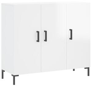 Sideboard High Gloss White 90x34x80 cm Engineered Wood