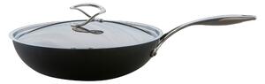 Circulon Style Non-Stick Hard Anodised Aluminium Stir Fry Pan with Lid, 30cm Black