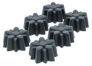 Blomsterbergs Muffin mold gray silicone 6 holes Flower