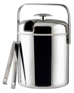 Dorre Chrome ice bucket "thermo" with lid and ice tongs 1.3 L