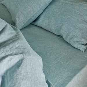 Piglet Mist Chambray Linen Fitted Sheet Size Double