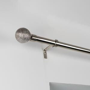 Holford Ball Metal Extendable Curtain Pole Silver