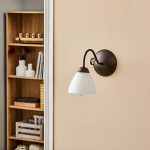 Adoro wall light with a glass lampshade, brown