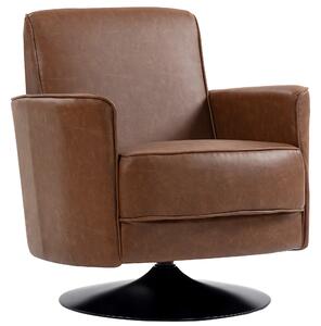 HOMCOM Upholstered Swivel Accent Chair with 20cm Thick Padding, Swivel Armchair with Pocket Spring seat support, Brown Aosom UK