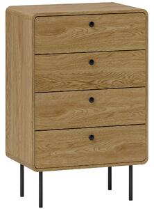 HOMCOM Modern Chest of Drawers with 4 Drawers - Oak