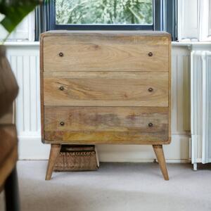 Wooden Chest of Drawers, 3-Drawers Storage Cabinet with Handcrafted Sustainable Design for Bedroom & Living Room, Brown Aosom UK