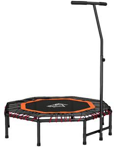 HOMCOM Fitness Trampoline, Bouncer with Adjustable Handle, Max Load 150 kg