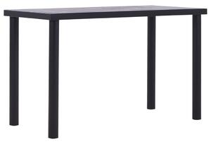 Dining Table Black and Concrete Grey 120x60x75 cm MDF