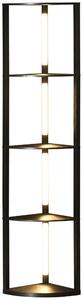 HOMCOM Corner Floor Lamp for Living Room Bedroom with Dimmable Warm White LED Light, Modern Tall Standing Lamp, Black Aosom UK