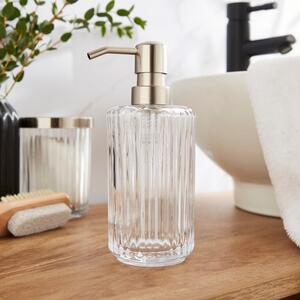 Ribbed Glass Soap Dispenser