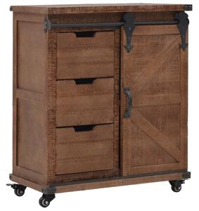 Storage Cabinet Solid Fir Wood 64x33.5x75 cm Brown