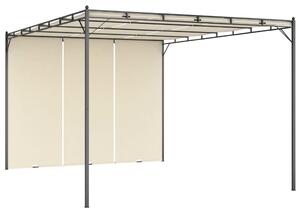 Garden Gazebo with Side Curtain 4x3x2.25 m Cream