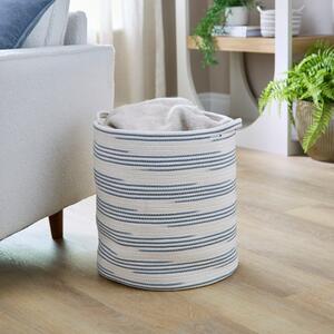 Blue Sriped Cotton Rope Basket
