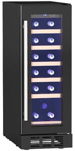 HOMCOM 19 Bottle 5-18℃ Wooden Rack Wine Fridge - Black