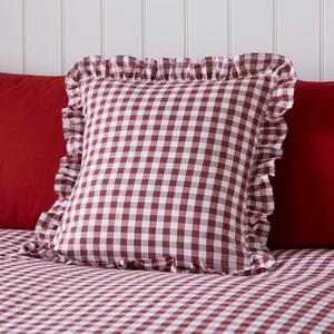 Portloe Frilled Cotton Square Cushion Cover