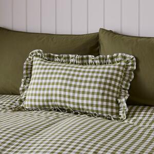 Portloe Frilled Cotton Rectangle Cushion Cover