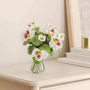 Artificial White Pansy Bundle