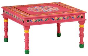 Coffee Table Pink Hand Painted Solid Wood Mango