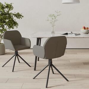 Swivel Dining Chairs 2 pcs Dark Grey Velvet