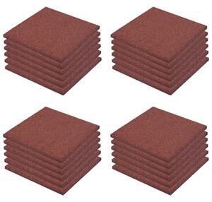 Fall Protection Tiles 24 pcs Rubber 50x50x3 cm Red