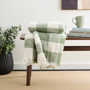 Boucle Check Throw Blanket 130cm x 180cm