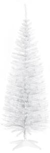 HOMCOM 5T Artificial Pine Pencil Slim Tall Christmas Tree with Branch Tips Xmas Holiday Décor with Stand White
