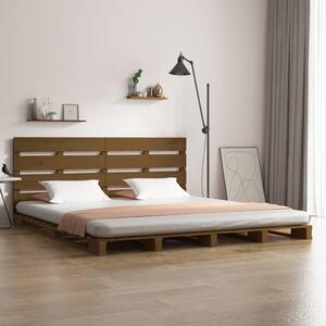 Bed Frame without Mattress Honey Brown 150x200 cm King Size Solid Wood Pine