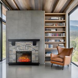 Electric fireplace ElectricSun GREYSTONE free standing electric fires, with Sound Effect, 3 Colour, with APP, W115xH102cm