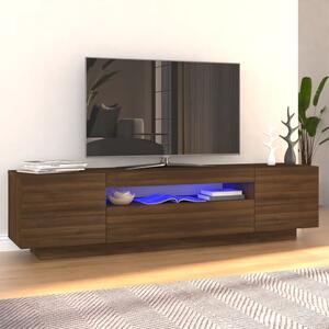 TV Cabinet with LED Lights Brown Oak 160x35x40 cm