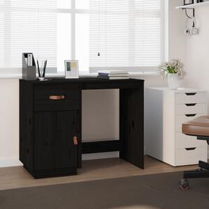 Desk Black 95x50x75 cm Solid Wood Pine