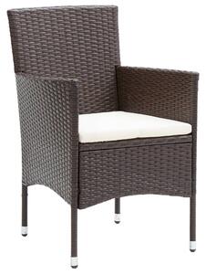 Garden Dining Chairs 2 pcs Poly Rattan Brown
