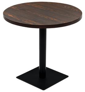 Bistro Table MDF and Steel Round 80x75 cm Dark Ash