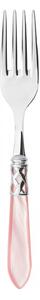 ALADDIN CHROME RING VEGETABLE & MEAT SERVING FORK - Pink
