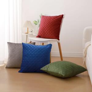 Cushion Cover for Quilted Solid Velvet Bed Runner (45x45 cm)