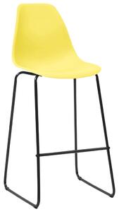 Bar Chairs 6 pcs Yellow Plastic