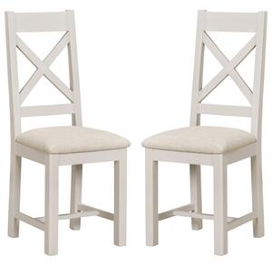 Waldorf Oyster Grey Wooden Dining Chairs - Pair