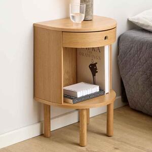 Pottstown Wooden Bedside Cabinet With 1 Drawer - Oak