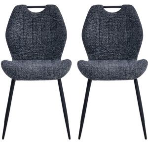 Tomah Dark Grey Fabric Dining Chairs - Pair