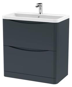 Lunar Floor Standing 2 Drawer Vanity Unit with Polymarble Basin