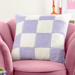 Heya Home Cozee Check Square Cushion Lilac