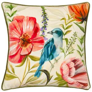 Wylder Nectar Garden Bluebird Square Cushion MultiColoured