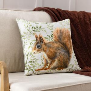 Evans Lichfield Shugborough Squirrel Square Cushion MultiColoured