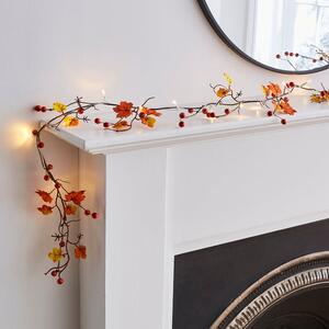 Artificial Autumnal Berries Lit Garland