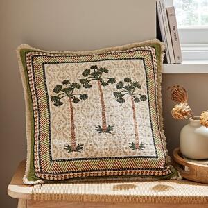 Matalasse Palm Print Cotton Cushion Cover