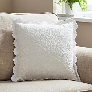 Quilted Embroidered Cotton Cushion Cover