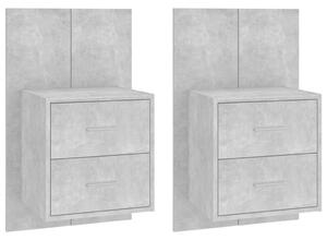 Wall-mounted Bedside Cabinets 2 pcs Concrete Grey