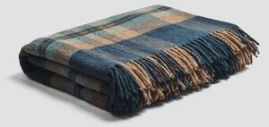 Piglet Deep Teal Check Cabin Wool Blanket Size 140x220cm